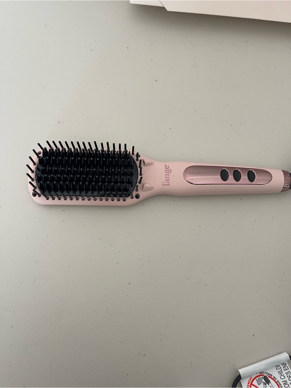 Lange Pink Paddle Heated Straightening Brush